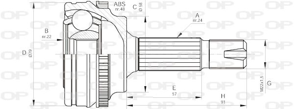 OPEN PARTS jungčių komplektas, kardaninis velenas CVJ5497.10